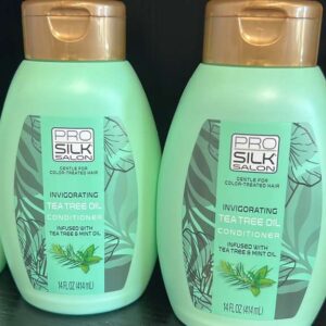 Pro Silk Salon Invigorating Tea Tree Oil Conditioner for Color-Treated Hair, 14 fl oz, Infused with Tea Tree and Mint Oil